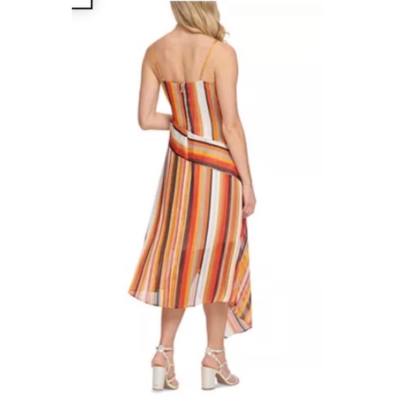 DKNY STRIPED ASYMMETRICAL DRESS - Picture 2 of 2